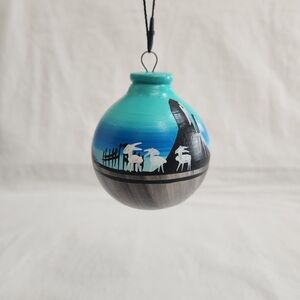 Navajo Blue Gray Christmas Ball Ornament